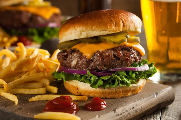 Fű táplált Bison Hamburger Jogdíjmentes Stock Képek