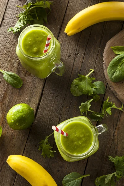 Υγιή οργανικά πράσινα φρούτα Smoothie — Φωτογραφία Αρχείου