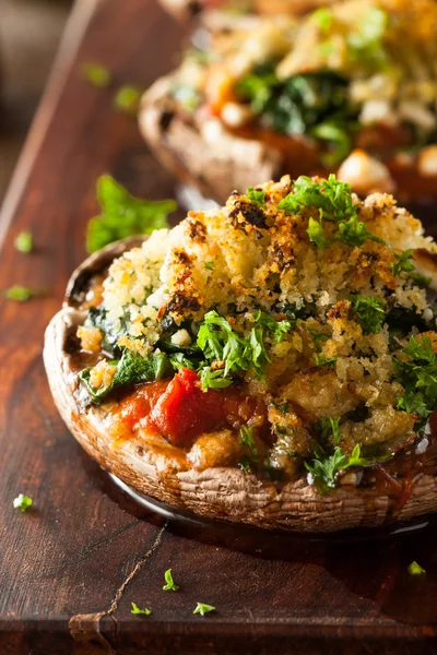 Homemade Baked Stuffed Portabello Mushrooms — Stock Photo, Image