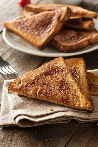 Homemade Sugar and Cinnamon Toast — Stock Photo, Image