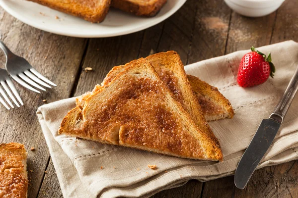 Homemade Sugar and Cinnamon Toast — Stock Photo, Image