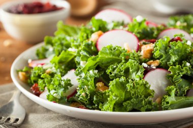 Sağlıklı ham Kale ve kızılcık salata
