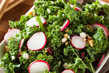 Sağlıklı ham Kale ve kızılcık salata