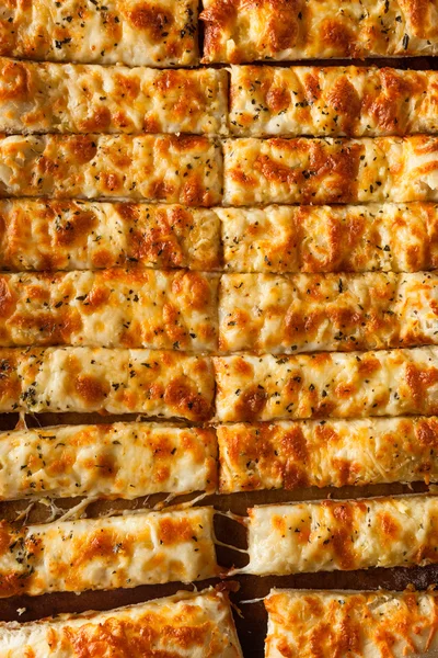 Homemade Cheesy Breadsticks with Marinara — Stock Photo, Image