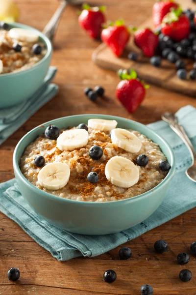 Homemade Healthy Steel Cut Oatmeal — Stock Photo, Image