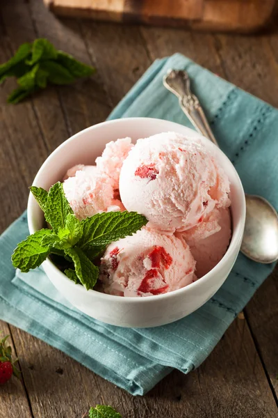 Cold Strawberry Ice Cream — Stock Photo, Image