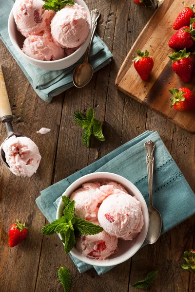 Cold Strawberry Ice Cream — Stock Photo, Image