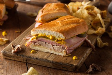 Homemade Traditional Cuban Sandwiches clipart
