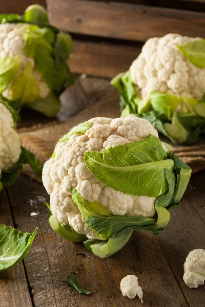 Raw Organic Cauliflower Heads — Stock Photo, Image