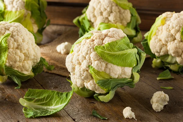 Cabezas de coliflor orgánica cruda —  Fotos de Stock