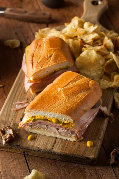 Homemade Traditional Cuban Sandwiches — Stock Photo, Image