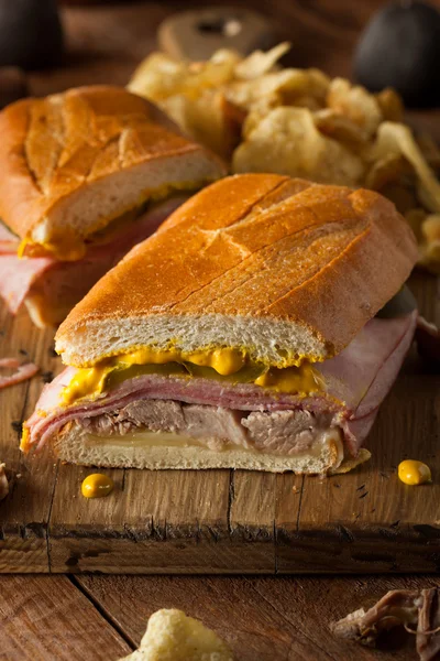 Homemade Traditional Cuban Sandwiches — Stock Photo, Image