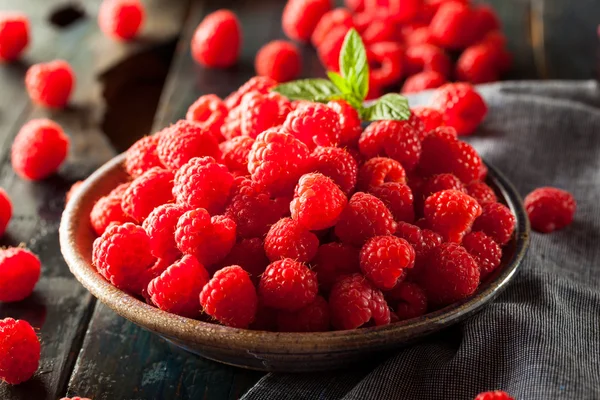 Fresh Organic Raw Raspberries — Stock Photo, Image