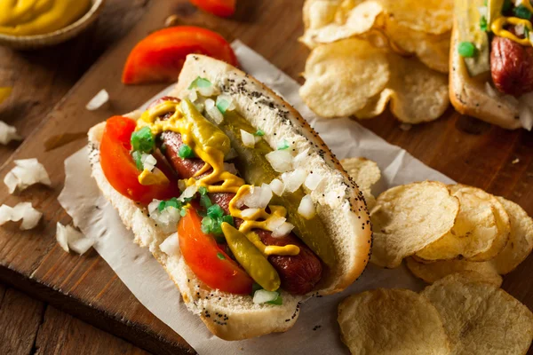 Hemgjord Chicago Style Hot Dog — Stockfoto