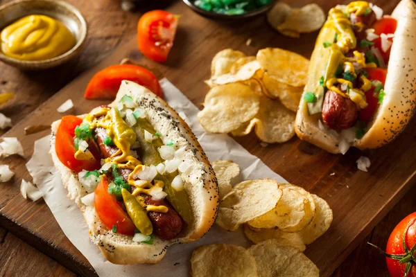 Hot Dog style Chicago fait maison — Photo