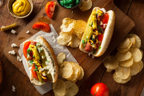 Caseiro Chicago Estilo Hot Dog — Fotografia de Stock