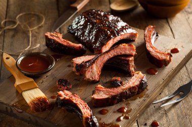 Homemade Smoked Barbecue Pork Ribs clipart