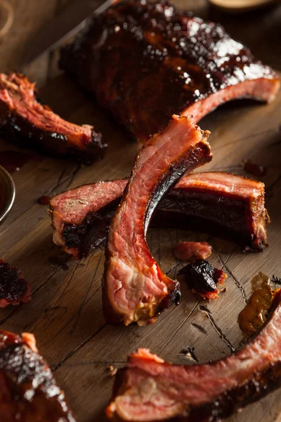 Homemade Smoked Barbecue Pork Ribs — Stock Photo, Image