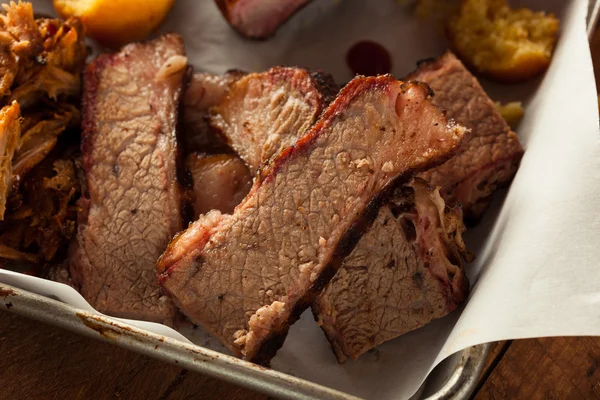 Homemade Smoked Barbecue Beef Brisket — Stock Photo, Image