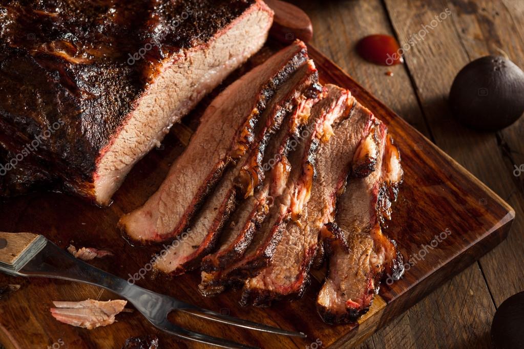 Homemade Smoked Barbecue Beef Brisket — Stock Photo © bhofack2 75294137