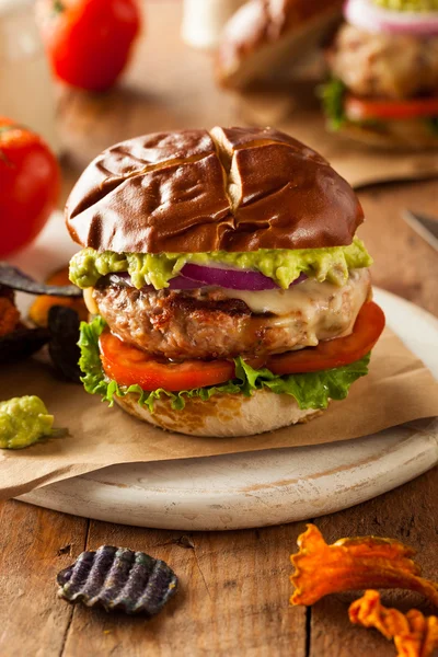 Homemade Healthy Turkey Burgers — Stock Photo, Image