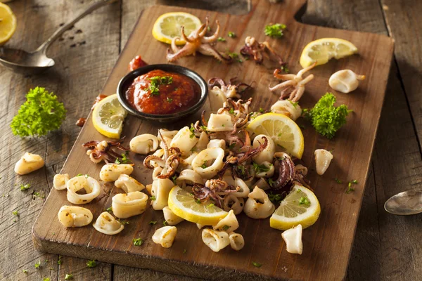 Zelfgemaakte verse Gegrilde calamares — Stockfoto