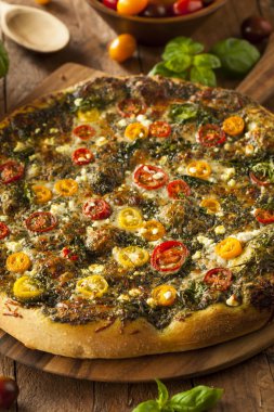 Ev yapımı ızgara Pesto Pizza