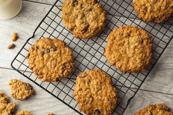 Σπιτικό πλιγούρι βρώμης cookies σταφίδας — Φωτογραφία Αρχείου