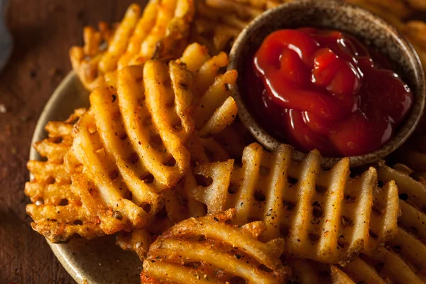 Crispy Homemade Waffles Fries — Stock Photo, Image