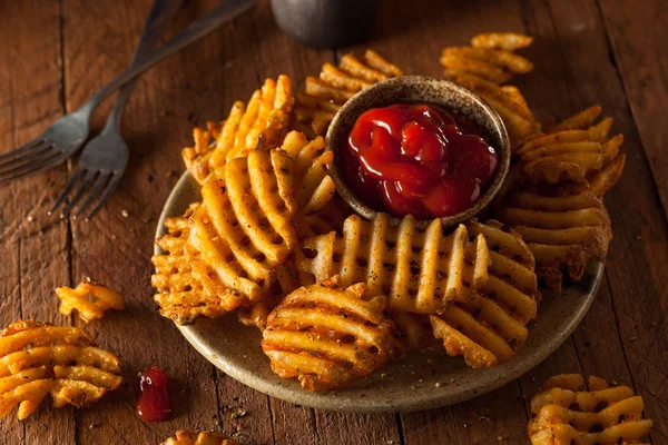 Crispy Homemade Waffles Fries — Stock Photo, Image