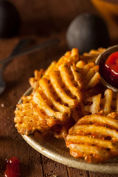 Crispy Homemade Waffles Fries — Stock Photo, Image