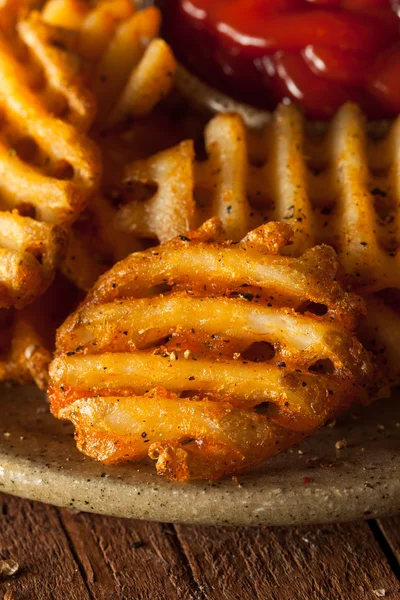 Crispy Homemade Waffles Fries — Stock Photo, Image