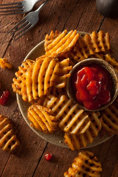 Crispy Homemade Waffles Fries — Stock Photo, Image