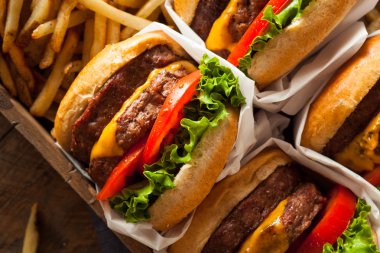 Çift çizburger ve patates kızartması