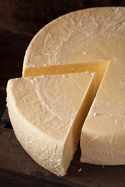 Large Organic White Cheese Wheel — Stock Photo, Image