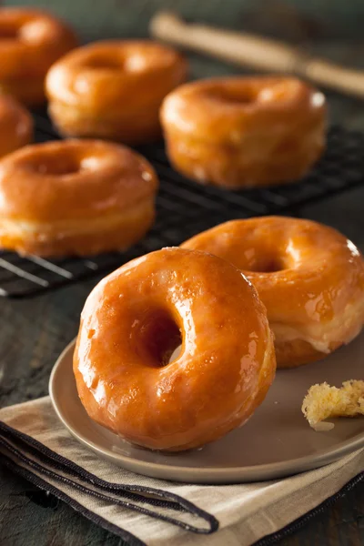 Homemade Round Glazed Donuts — Stock Photo, Image