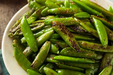 Ev yapımı sote şeker Snap bezelye