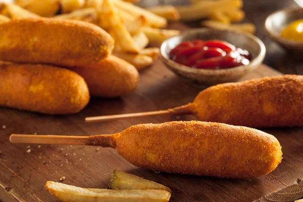 Homemade Organic Corn Dogs — Stock Photo, Image