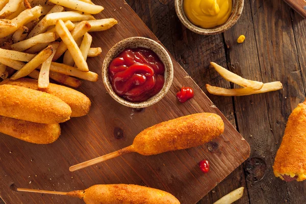 Homemade Organic Corn Dogs — Stock Photo, Image