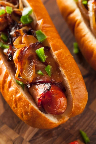 Homemade Bacon Wrapped Hot Dogs — Stock Photo, Image