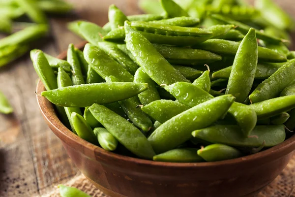 Organic Green Sugar Snap Peas — Stock Photo, Image