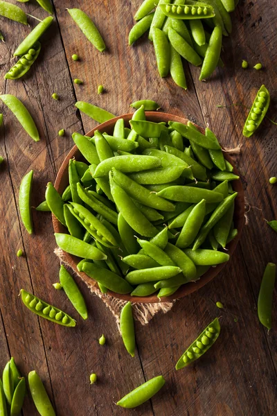 Ekologiska gröna Sugar Snap Peas — Stockfoto