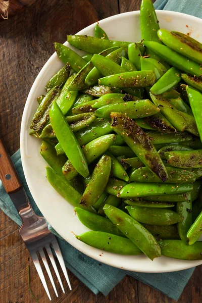 Casero salteado azúcar Snap guisantes — Foto de Stock