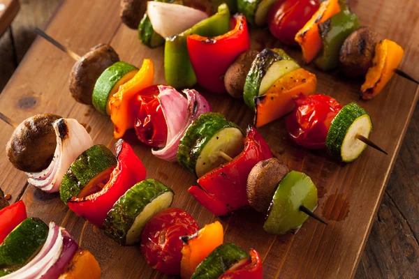 Organic Homemade Vegetable Shish Kababs — Stock Photo, Image