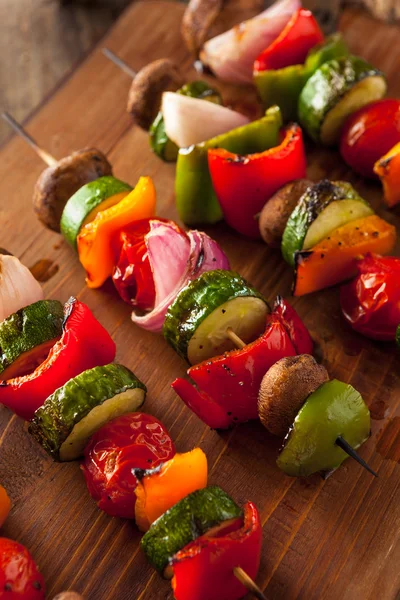 Organic Homemade Vegetable Shish Kababs — Stock Photo, Image