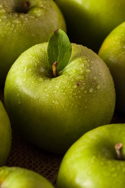 Zelené granny smith jablko — Stock fotografie