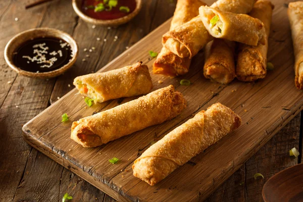 Homemade Fried Pork EggRolls — Stock Photo, Image