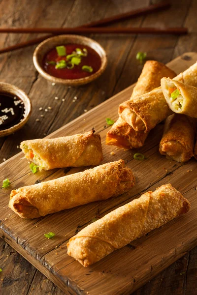 Homemade Fried Pork EggRolls — Stock Photo, Image