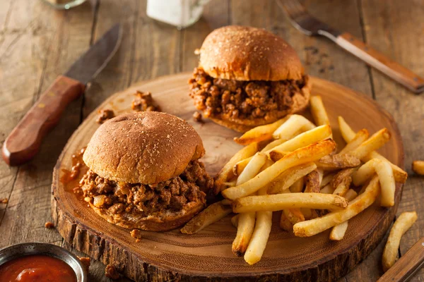 Hjemmelaget BBQ Sloppy Joe Sandwiches – stockfoto