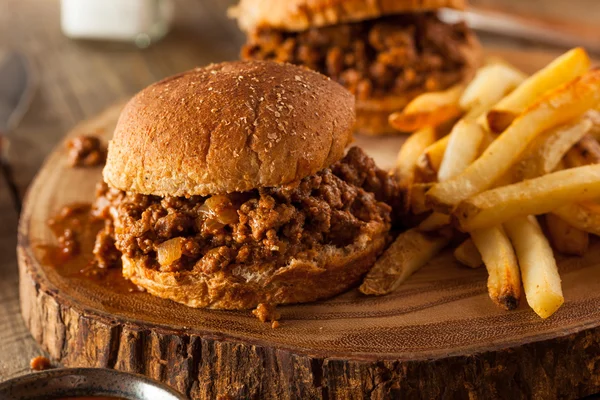 Homemade BBQ Sloppy Joe Sandwiches — Stock Photo, Image